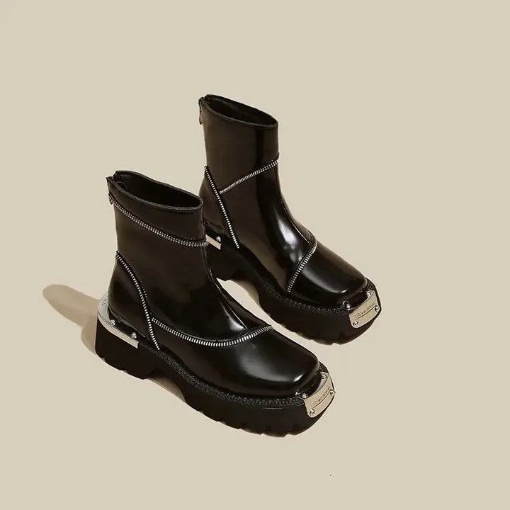 Drune | Winterstiefel mit Dicker Sohle und Wasserdichtem Reißverschluss