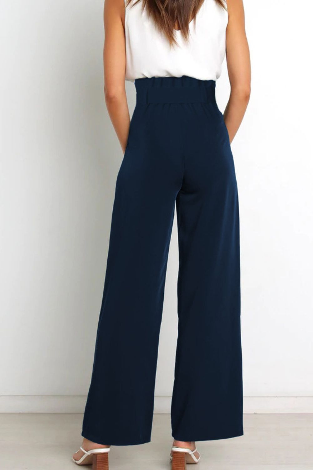 Drune | Hohe Taille Paperbag Hose mit Schleifendetail