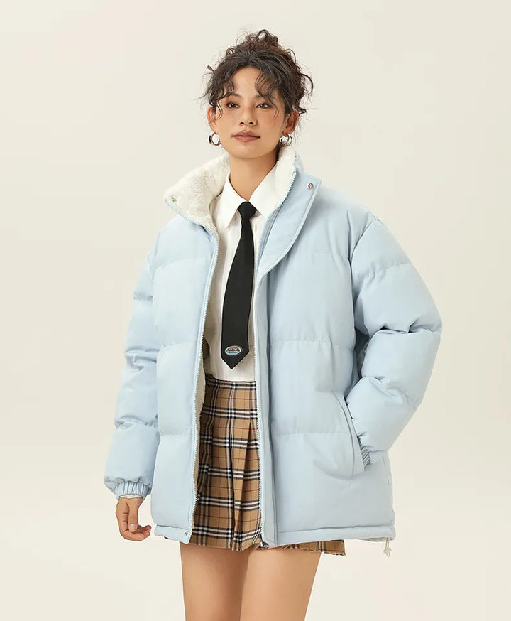 Drune | Lockere Jacke mit Stehkragen aus dickem, warmem Baumwollstoff