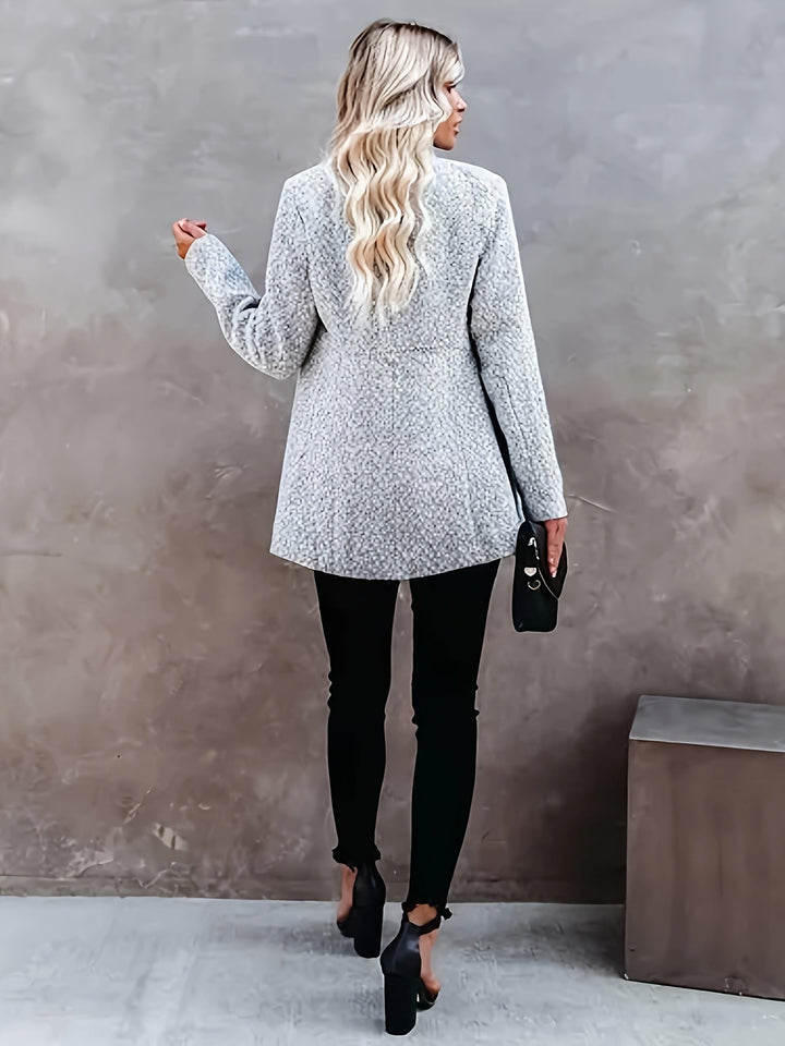 Drune | Eleganter Business-Wollblazer mit offenem Vorderteil in Grau Ideal für alle Jahreszeiten