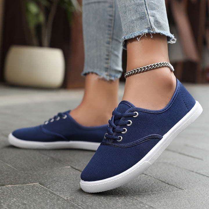 Drune | Bequeme Niedrige Canvas Sneakers in Weiß