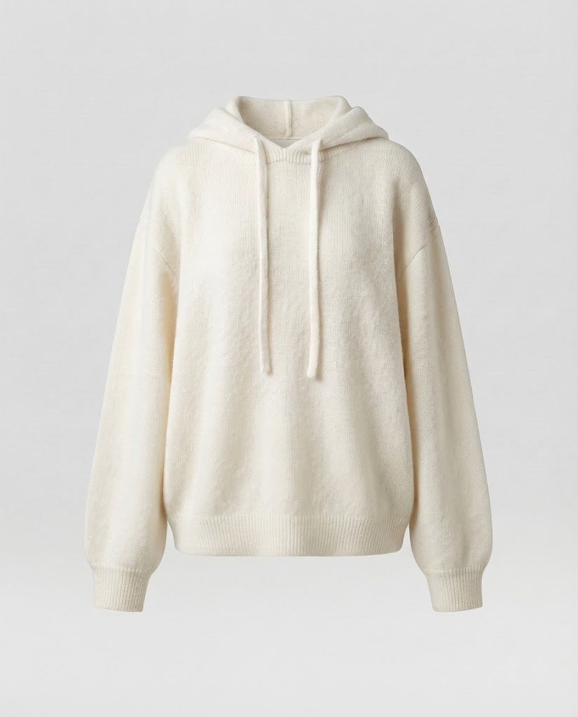 Damen Oversize-Kapuzenpullover in Mohair‑Optik mit gedroppten Schultern Drune