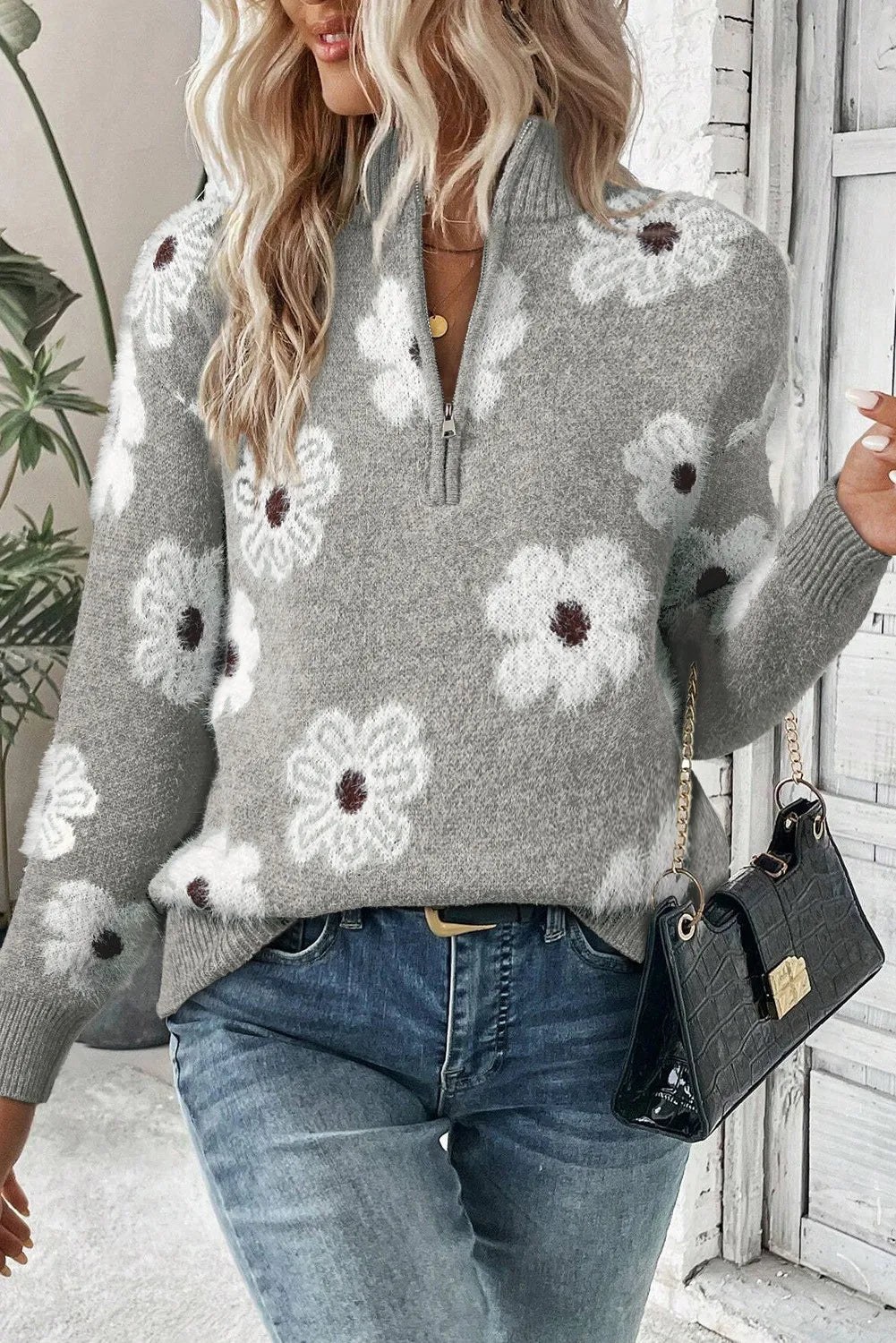Drune | Pullover mit Blumenmuster für Frauen