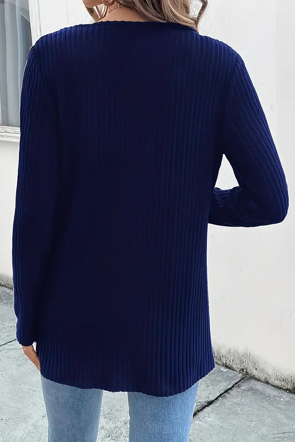 Drune | Strickcardigan mit Blumenrand und langen Ärmeln