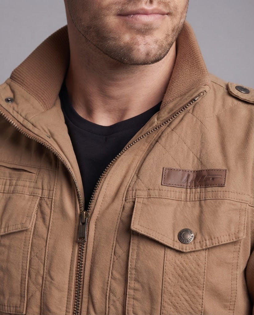 Herren Winterjacke mit Fleece-Futter und multifunktionalen Taschen Drune