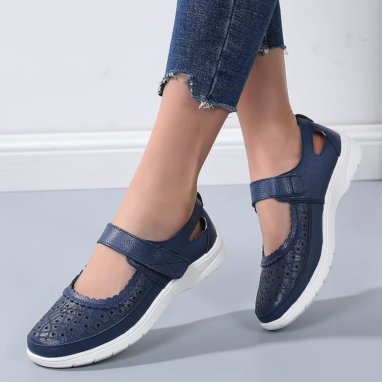 Drune | Orthopädische Komfortschuhe aus weißem Leder für Damen