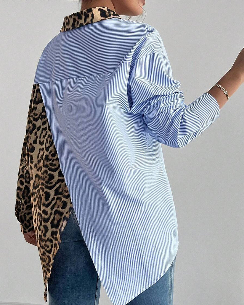 Drune | Gestreift Patchwork Leopardenprint