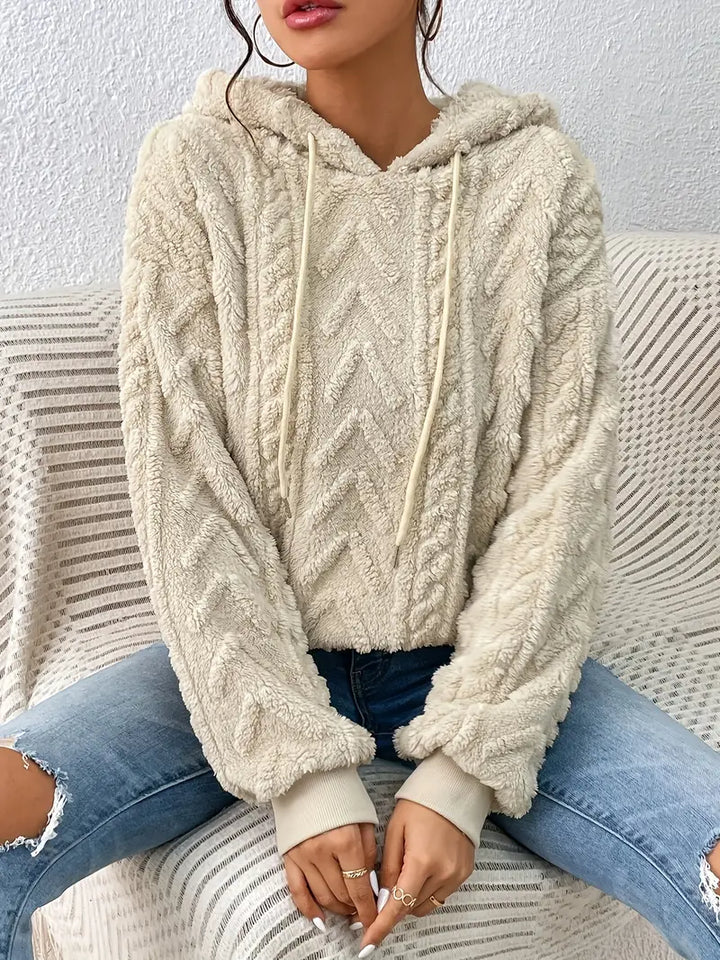 Drune Sweater | Stylischer weicher Teddy-Fleece-Kapuzenpullover für Frauen