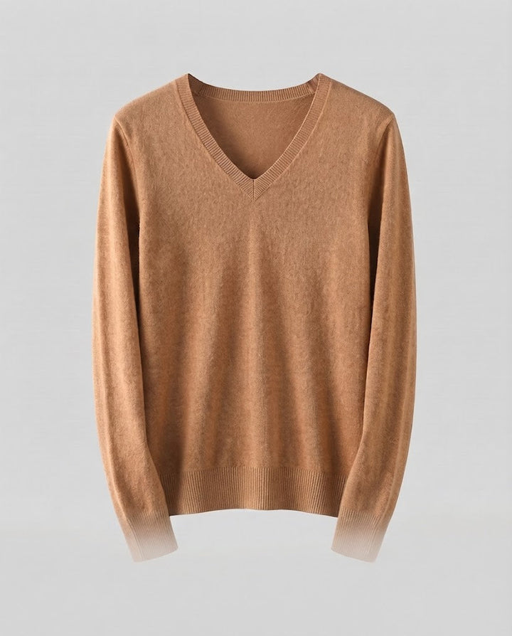 Damen Feinstrick V‑Ausschnittpullover in Kaschmir‑Optik mit schmaler Silhouette Drune