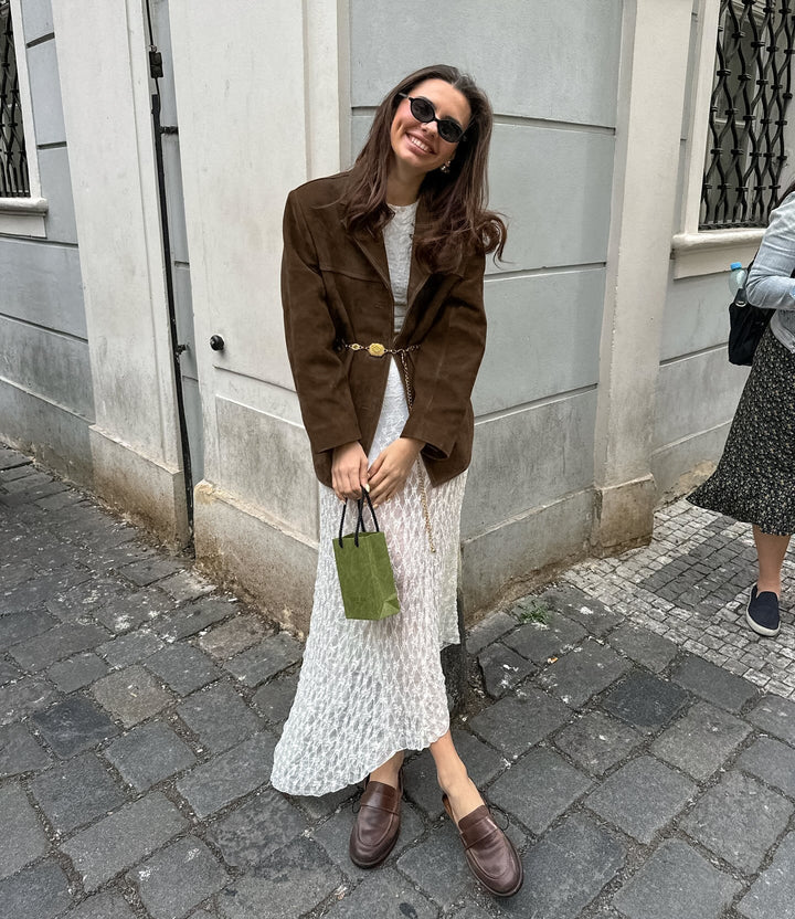Drune | Braune Jacke in Wildleder Optik Eleganz und Komfort für Kühle Tage
