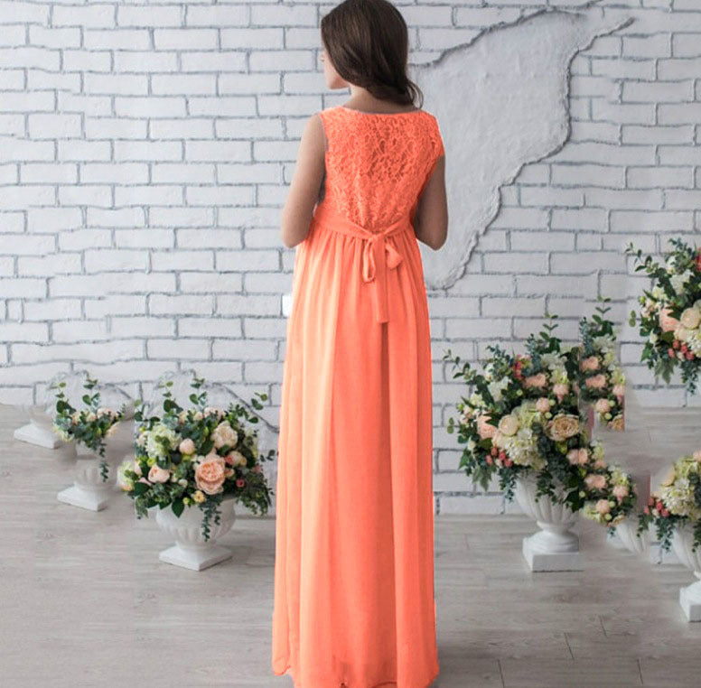 Damen Elegantes Spitzen Schwangerschaft Maxi Kleid Drune 1752657124