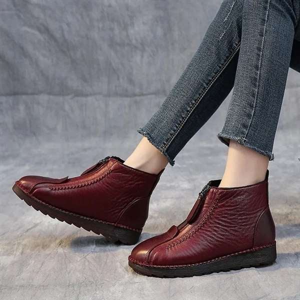 beliebte, rutschfeste Lederstiefeletten