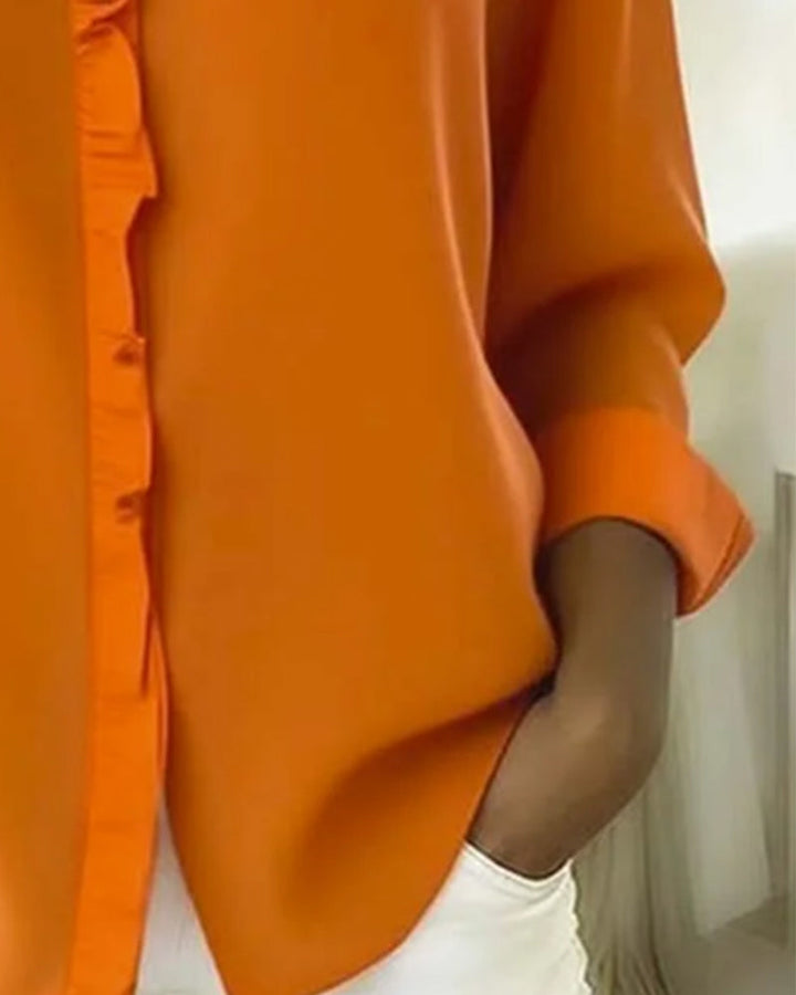Drune | Bluse mit Rüschen und V-Ausschnitt