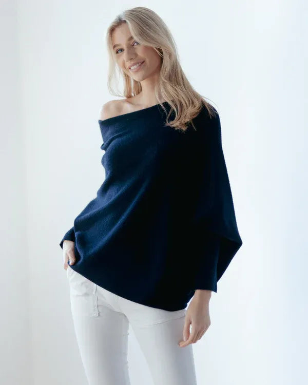Drune | Asymmetrischer Damenpullover mit eleganter Drapierung