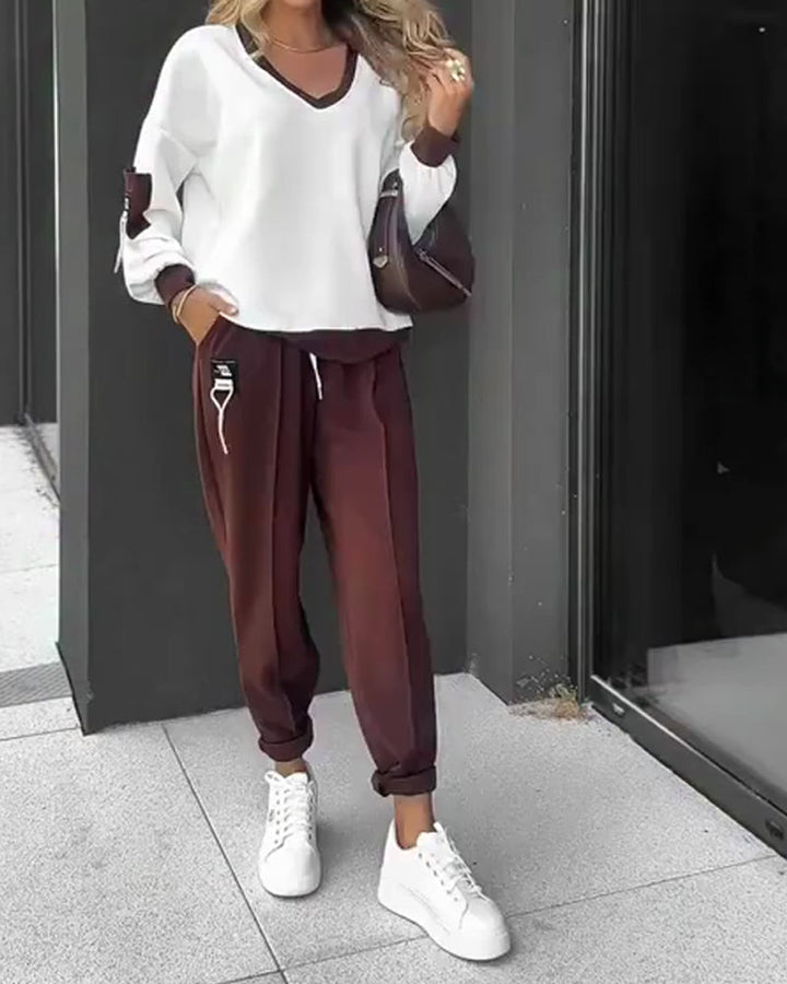 Drune | Block Sweatshirt und Jogginghose Satz