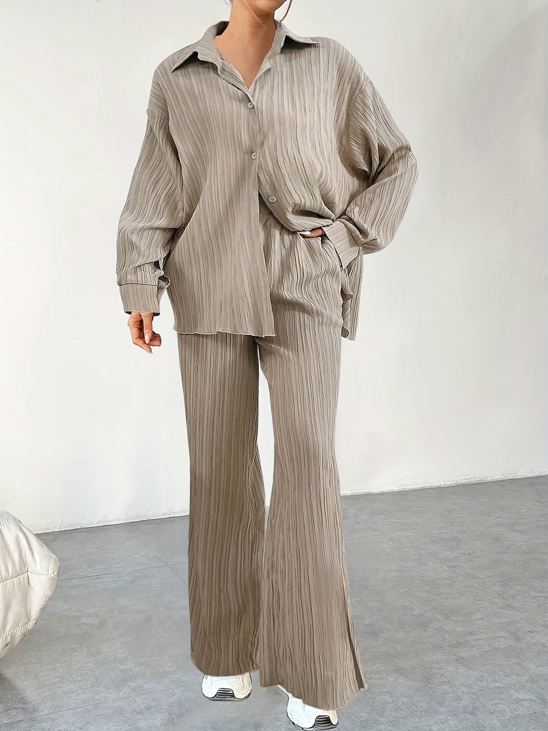 Drune | Mit Knöpfen & Hosen Mit Elastischem Bund Outfit Set Für Damen - Ideal für Herbst/Winter