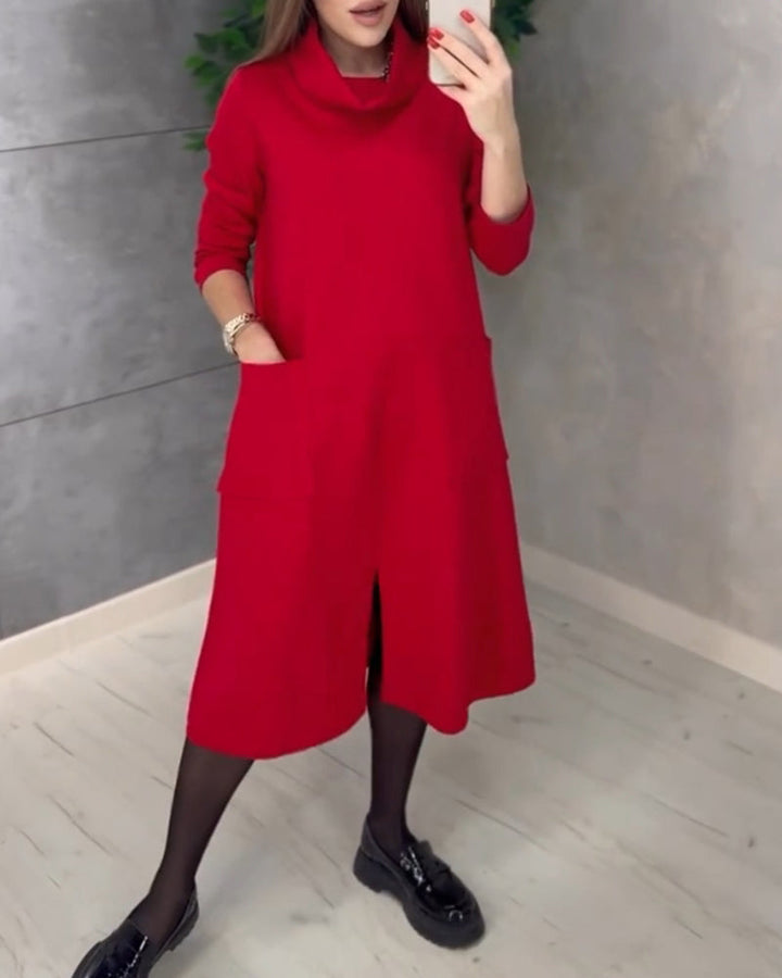 Drune | Kleid mit Rollkragen und Taschen