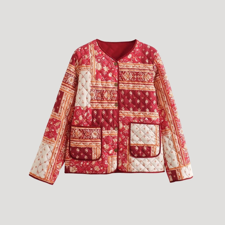 Drune | Damen leichte Sommer Steppjacke – bedruckter Boho-Stil