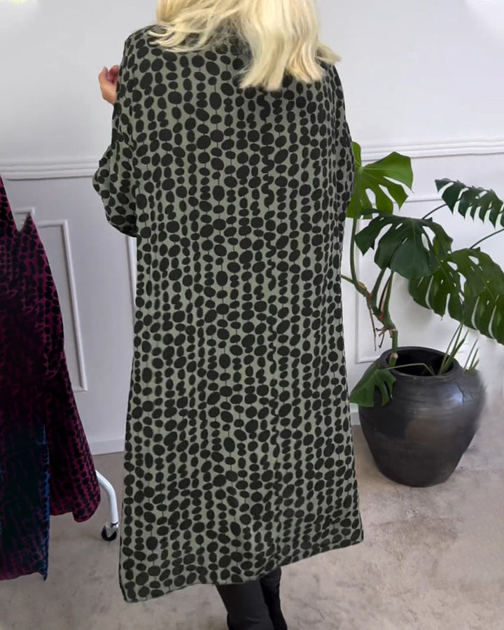 Drune | Kleid mit Gepunktetem V-Ausschnitt