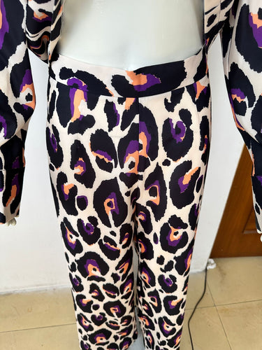 Drune-Freizeit-Anzug mit kurzem Langarmkragen und hoher Taille, weite Hose