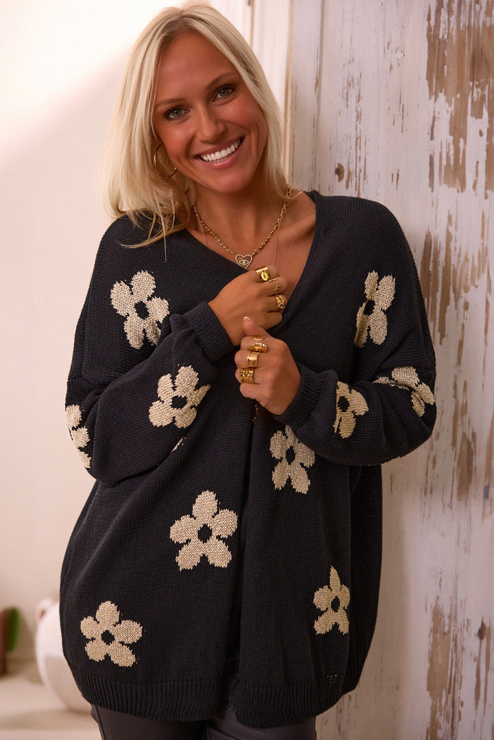 Drune | Strick-Cardigan mit Blumenmuster Für Frauen