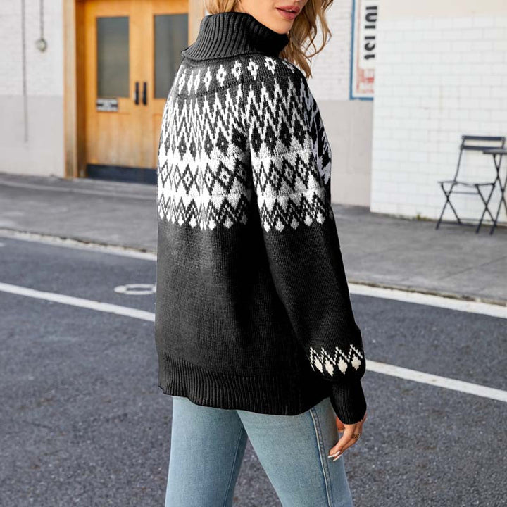 Drune | Geometrischer Strickpullover Mit Eleganter Struktur