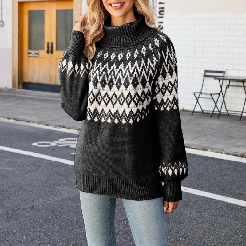 Drune | Geometrischer Strickpullover Mit Eleganter Struktur