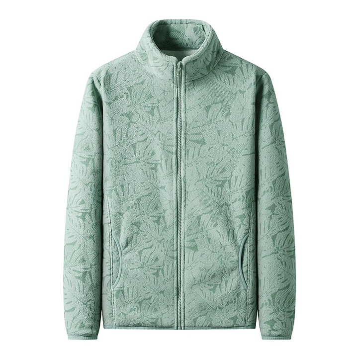 Drune | Damen Fleecejacke mit Blätterdruck