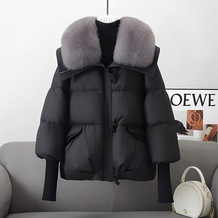 Drune | moderne Windjacke mit Daunen und Pelzkragen für Damen