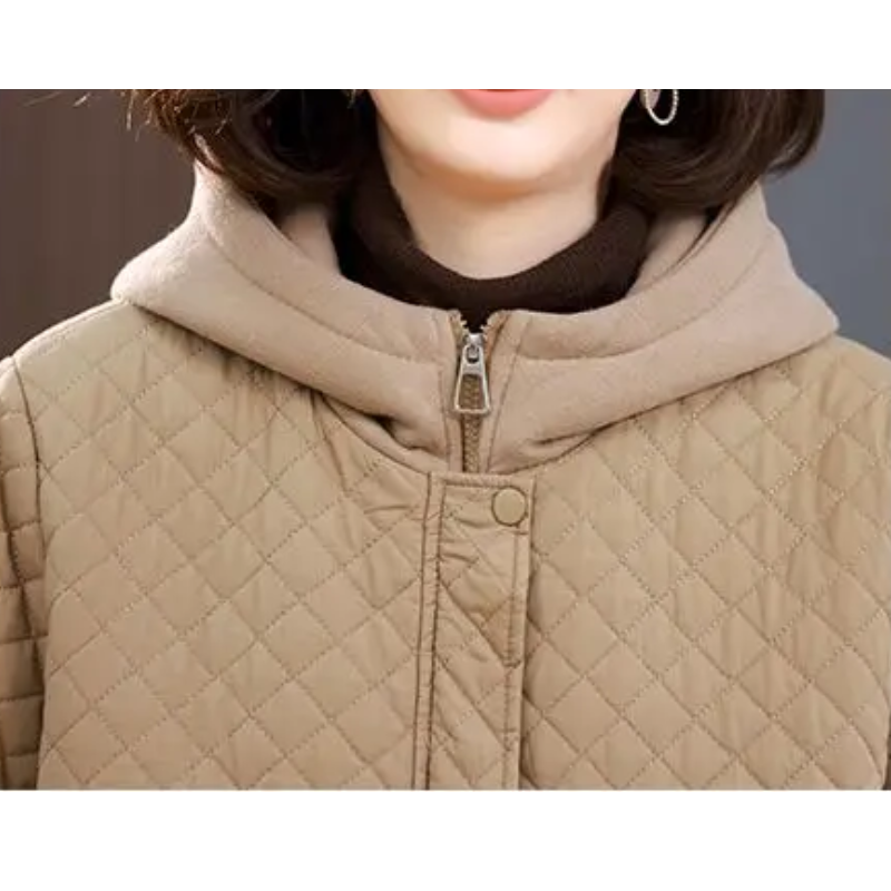Drune | Warme fleecegefütterte gesteppte Jacke in einfarbiger Ausführung mit Reißverschluss Ideal für Herbst/Winter