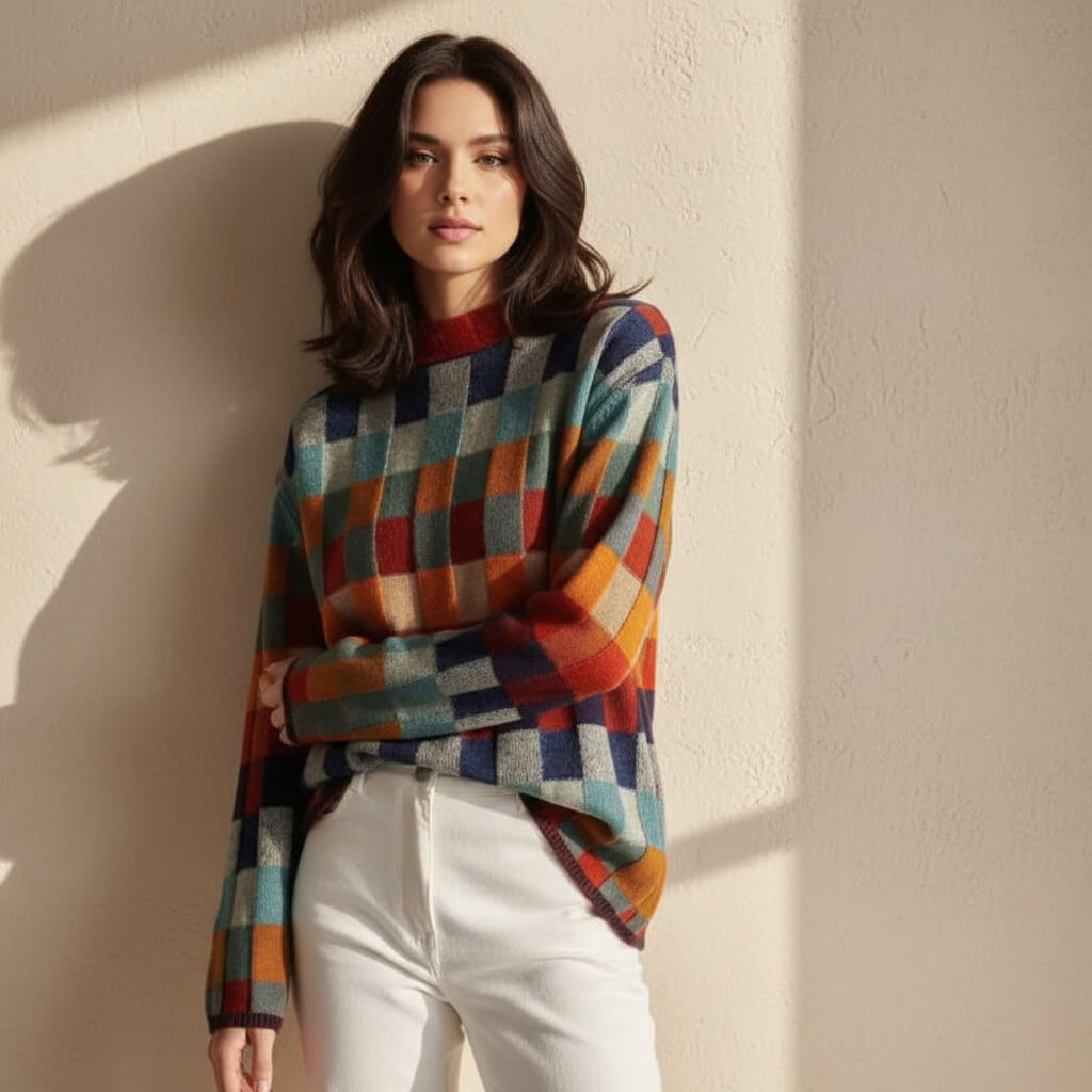 Drune | KARIERTER MERINOWOL-PULLOVER