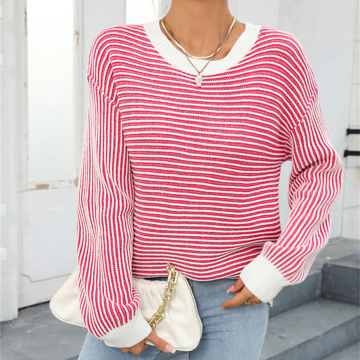 Drune | Gestreifter Strickpullover Mit Lässigem Schnitt