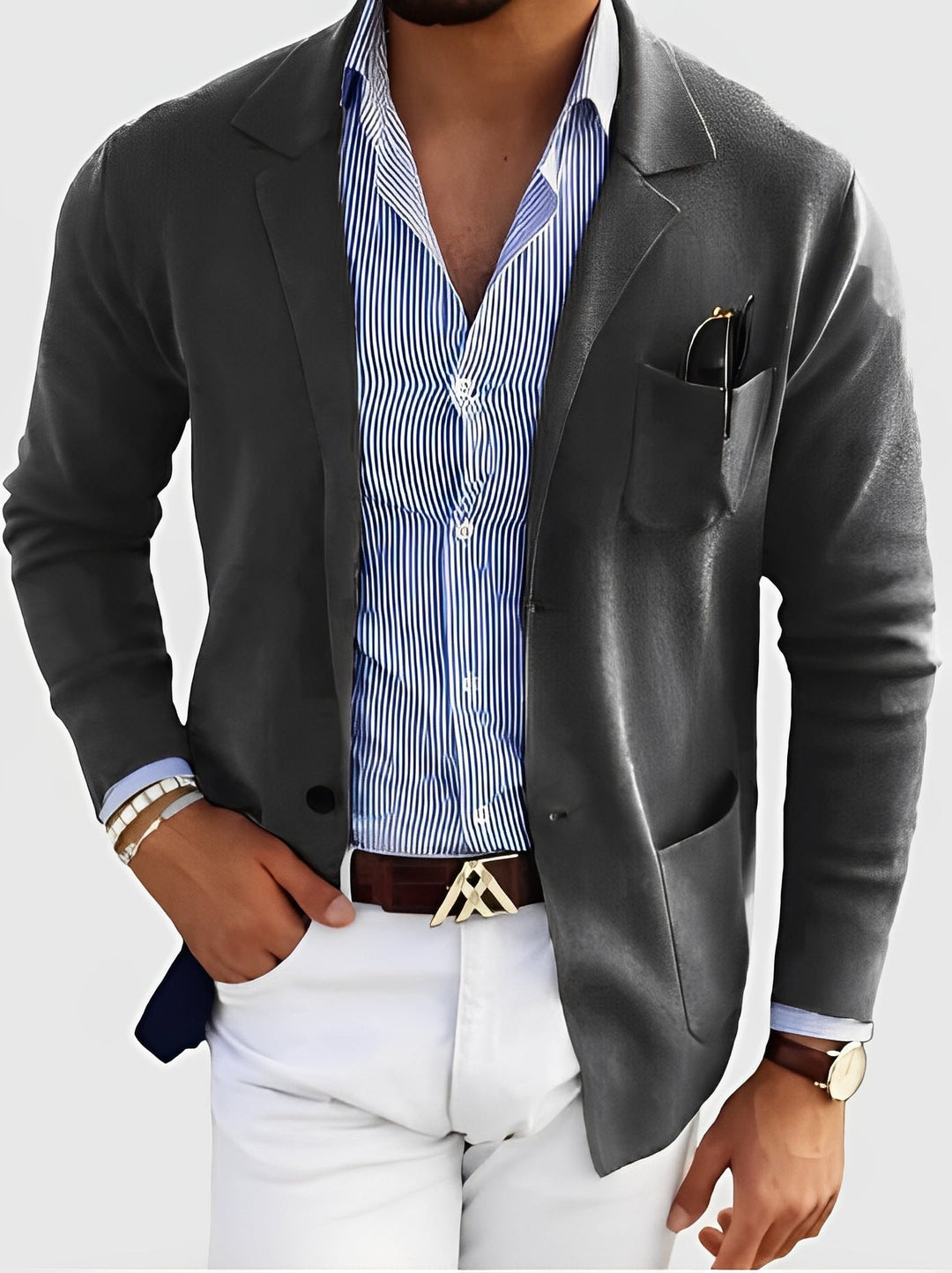 Drune | Lässiger Cardigan mit Taschen für Männer