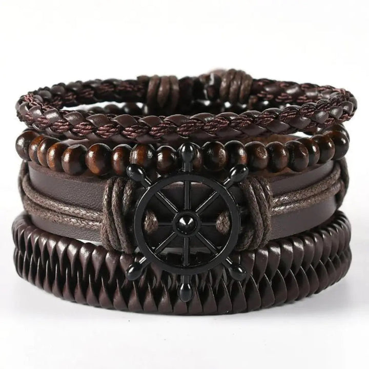 Drune | Geflochtene Leder Wickelarmband Für Herren