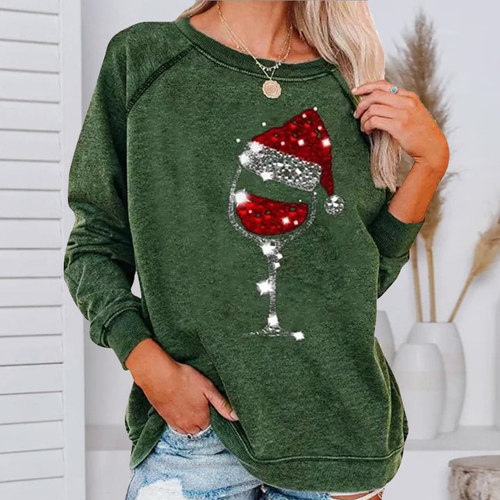 Drune | Festliche Cheers Weinglas Sweatshirt