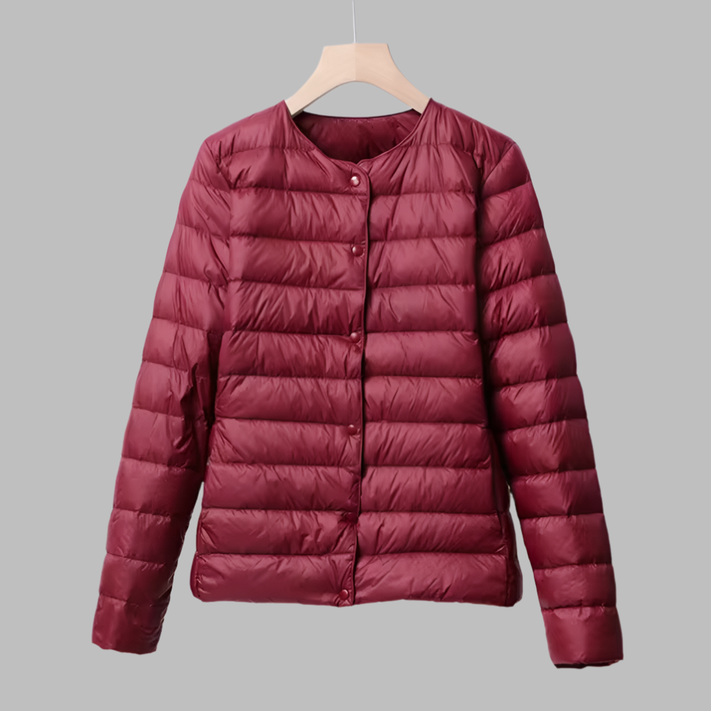 Drune | Tragbare wattierte Jacke ohne Kragen für Frühling und Winter