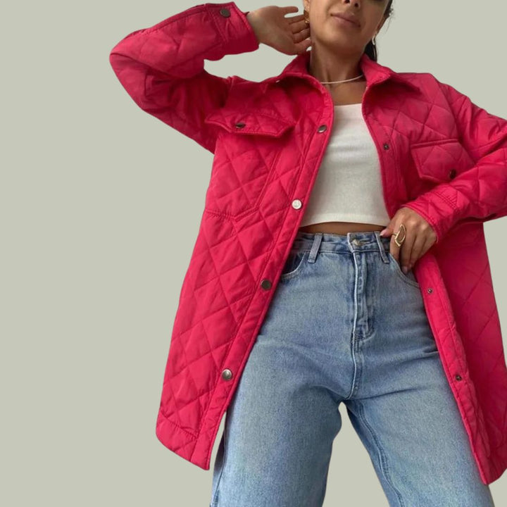 Drune | Klassische gesteppte Jacke mit Druckknöpfen