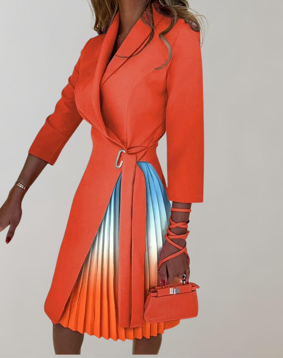 Drune - Damen Kleid Druck gekerbt