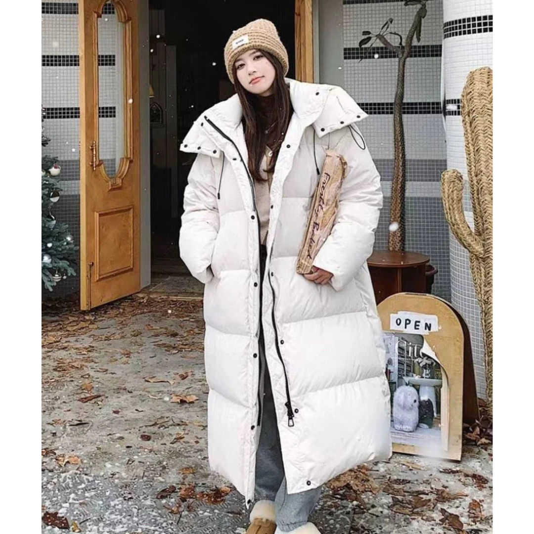 Drune | Gemütlicher Winter Langer Puffer Kapuzen Jacke - Warme