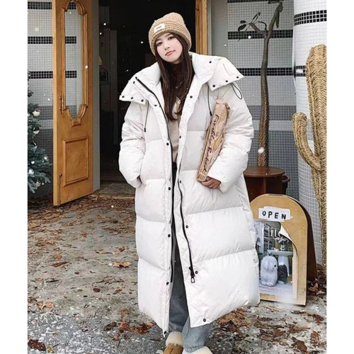 Drune | Gemütlicher Winter Langer Puffer Kapuzen Jacke - Warme