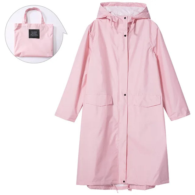 Damen Regenjacke Wasserdicht Lang Leicht mit Kapuze