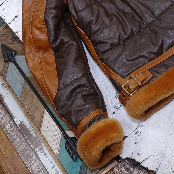 Drune | Pilotenjacke Leder mit Fell Herren