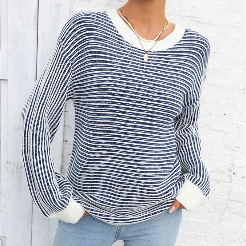 Drune | Gestreifter Strickpullover Mit Lässigem Schnitt