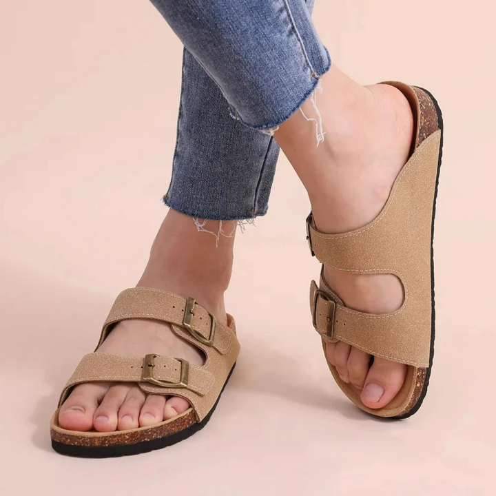 Drune | Wildleder Damen Sandalen Mit Doppeltem Riemen
