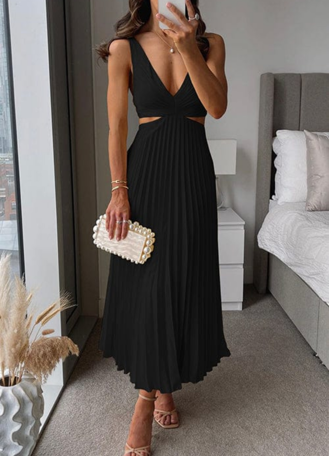 Drune | Rücken Offen Abendkleid für Damen Maxi