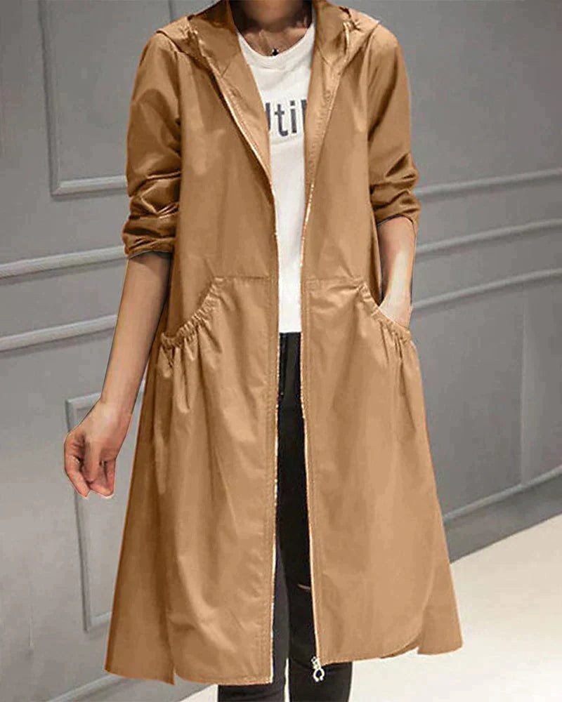Drune | Regenjacke mit Reißverschluss Kapuze