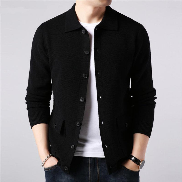Drune | Strickjacke Gestrickte Wollmischung Slim Fit Knopfleiste & Kragen Taschen