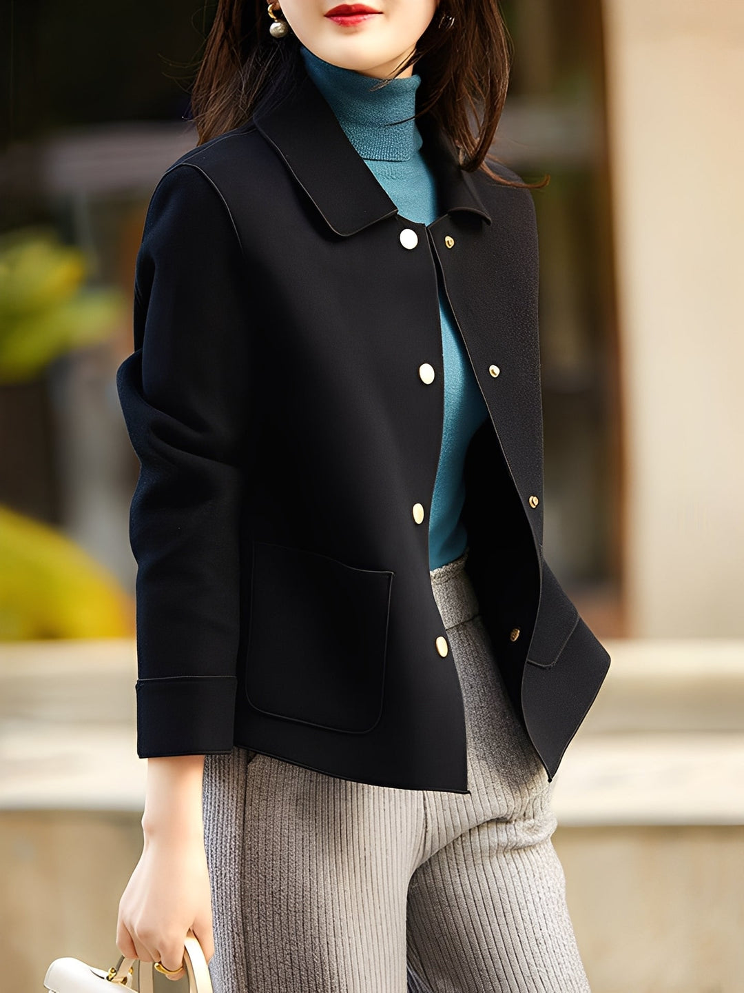 Drune | Elegante, warme Damenjacke mit Knöpfen