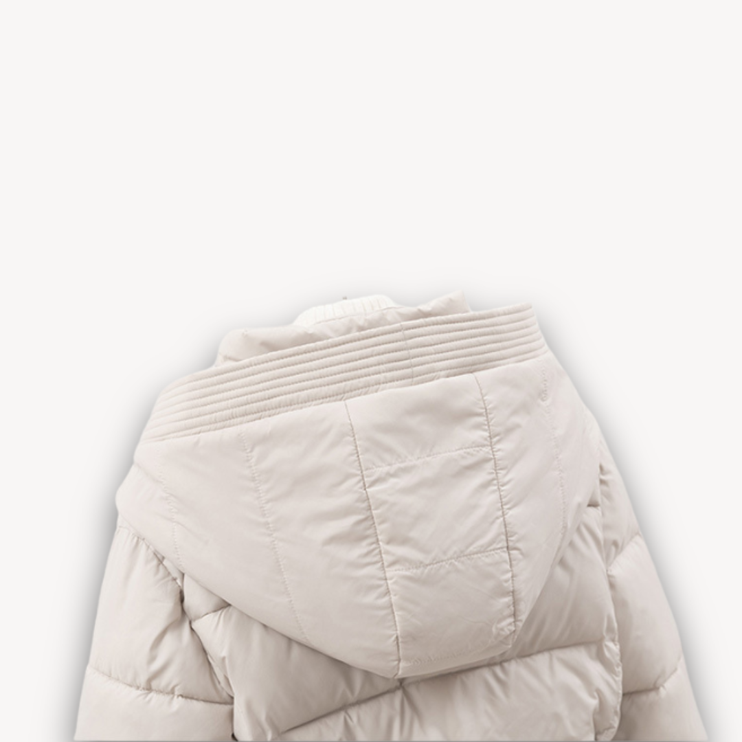 Drune | Damen Pufferjacke mit Kapuze und Gürtel