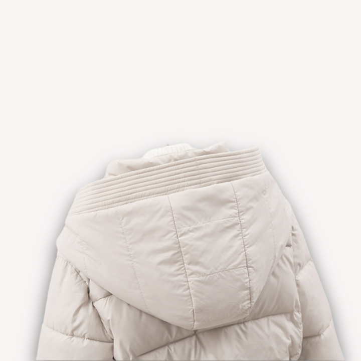 Drune | Damen Pufferjacke mit Kapuze und Gürtel
